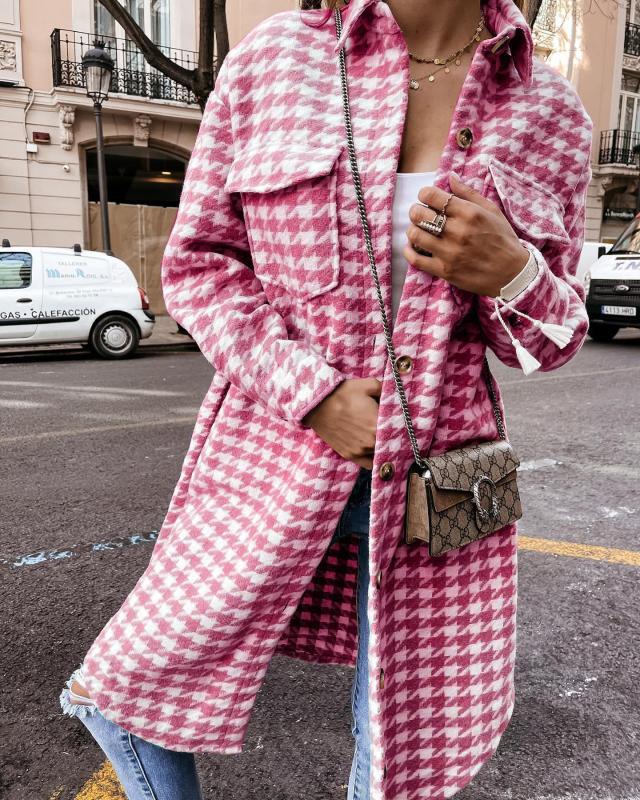 Manteau à carreaux amical pour femmes avec poches pratiques Chic & Stil