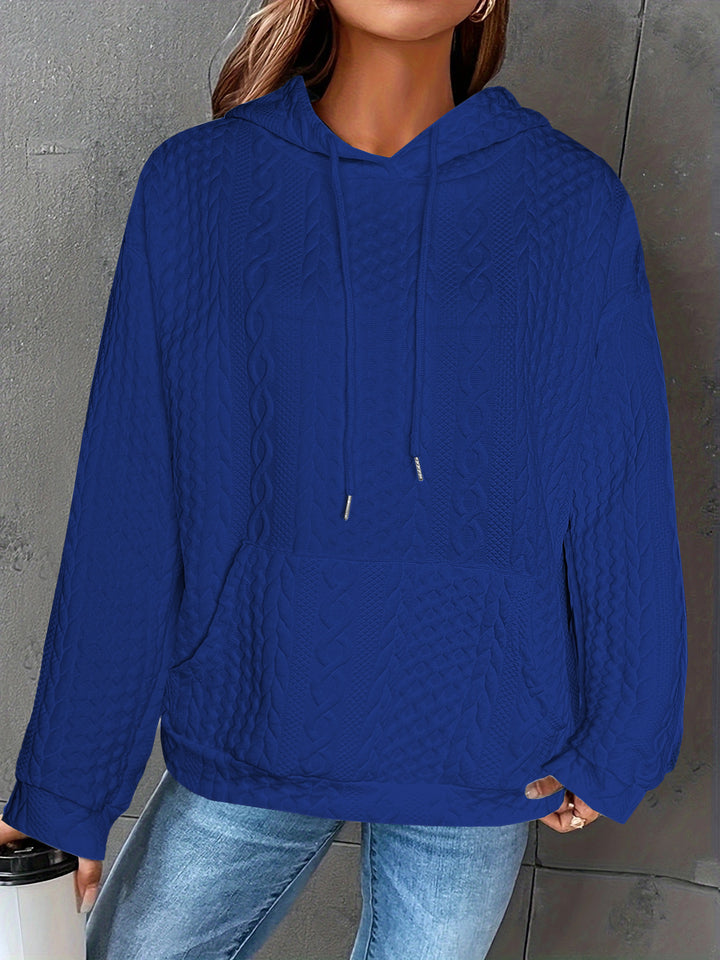 Women Cozy knit hoodie with embossed pattern details Lune London