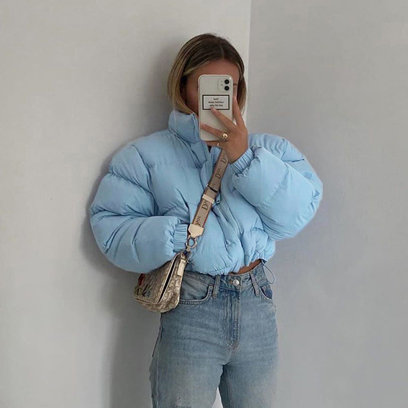 Quilted jacket for women with high collar and shorter cut Lune London
