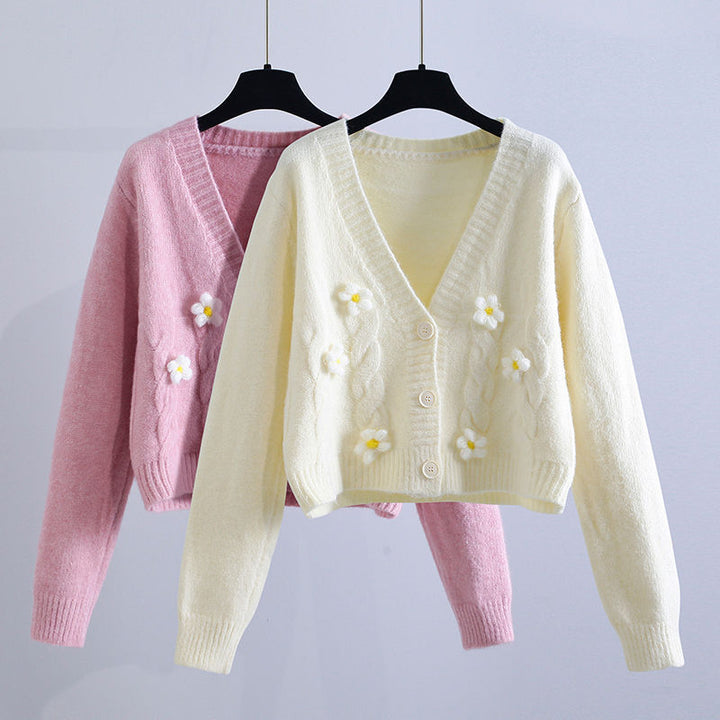 Women's clothing playful cardigan with floral pattern Lune London