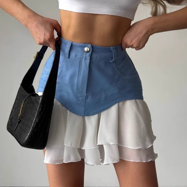 Fashion women's skirt with asymmetrical hem and practical pockets Lune London