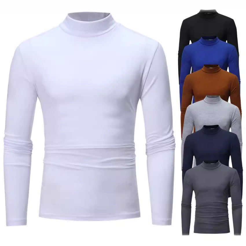 Elegant t-shirt for men with a soft jersey roll neck Lune London