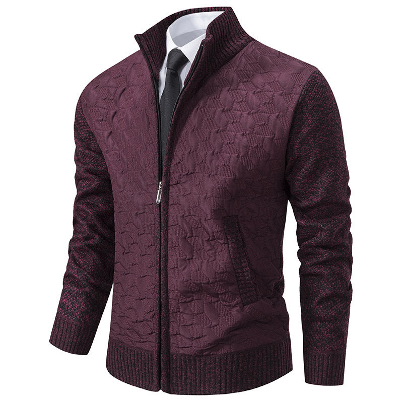 Veste matelassée stylée pour homme avec matériau supérieur texturé et col haut Lune London