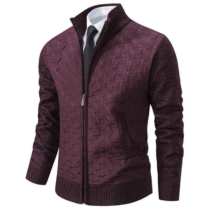 Veste matelassée stylée pour homme avec matériau supérieur texturé et col haut Lune London