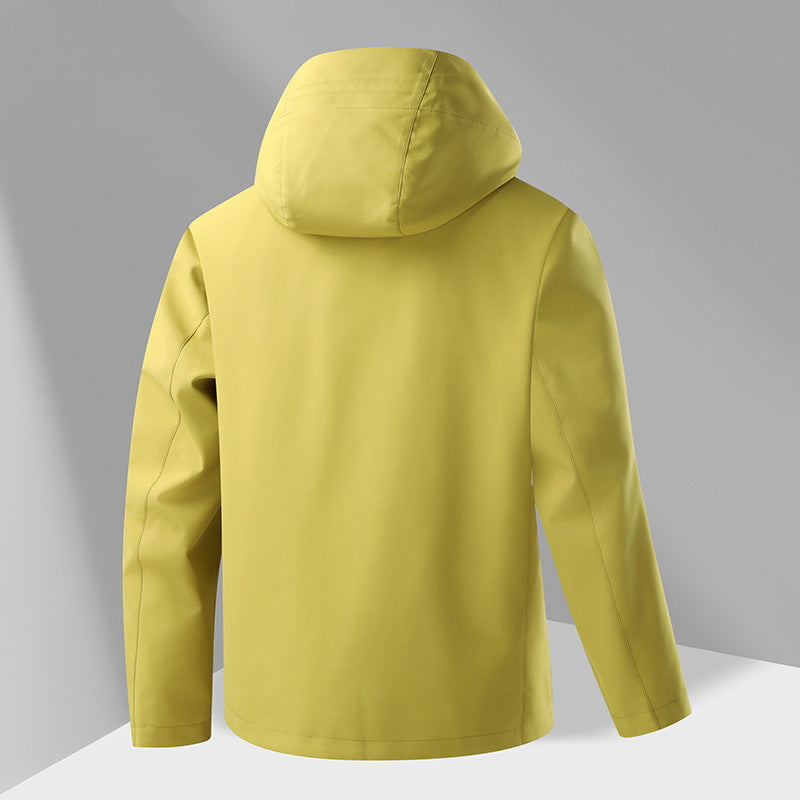 Multifunctional outdoor jacket for men with removable hood Lune London