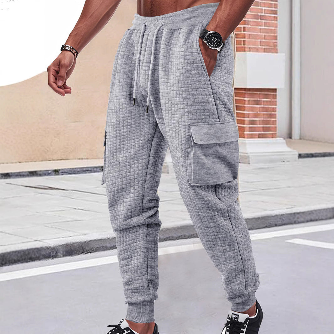 Modular cargo pants for men with elastic waist and practical side pockets Lune London