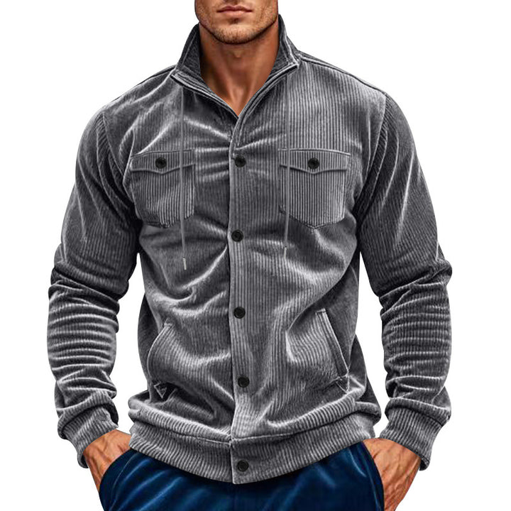 Textured corduroy utility shirt for men with practical chest pockets Lune London