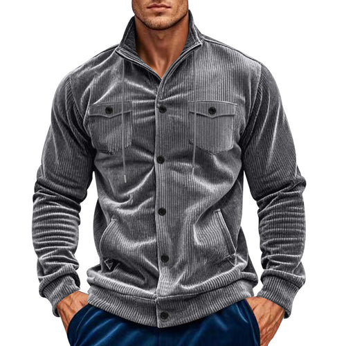 Textured corduroy utility shirt for men with practical chest pockets Lune London