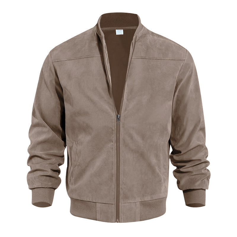 Trendy bomber jacket for men in high-quality synthetic leather and with elastic cuffs Lune London