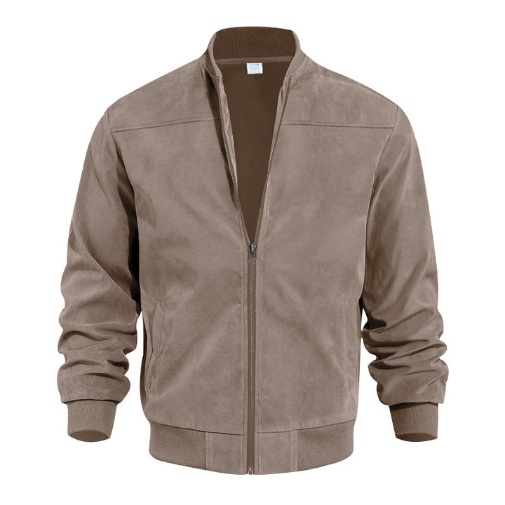 Trendy bomber jacket for men in high-quality synthetic leather and with elastic cuffs Lune London