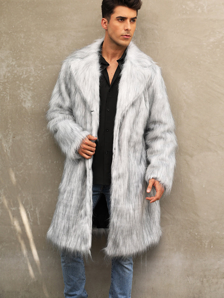 Luxury faux fur coat for men Lune London