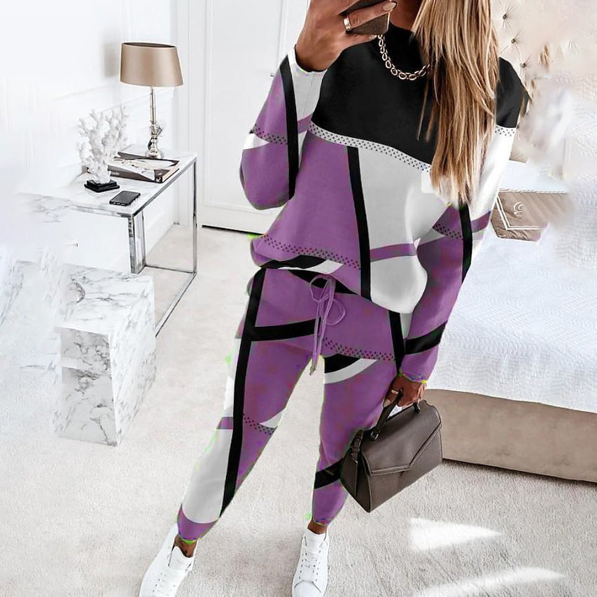 Women's Sporty Loungewear Set with Modern Geometric Design Lune London