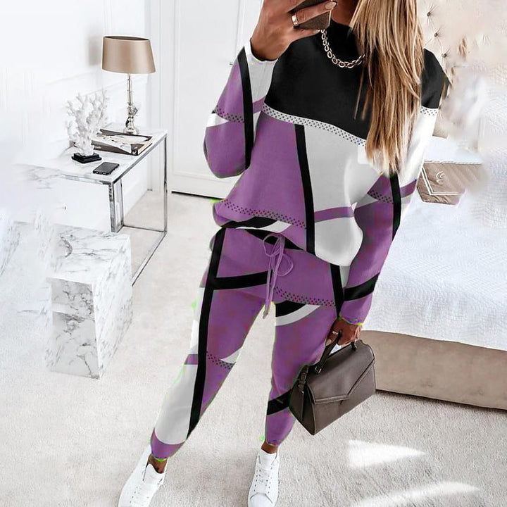Women's Sporty Loungewear Set with Modern Geometric Design Lune London