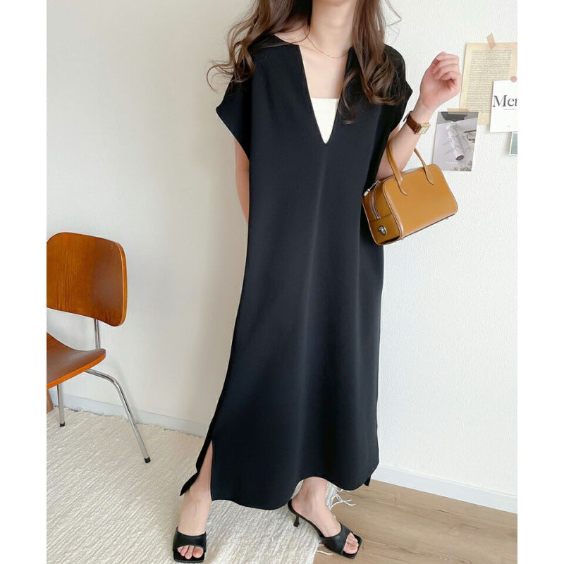 Ladies Elegant Maxi Dress V Neck Lune London