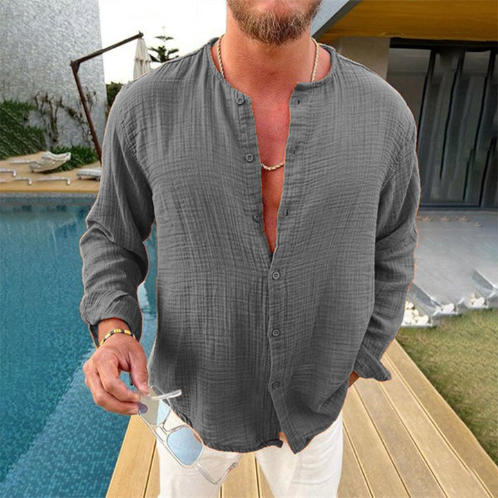 Long sleeve shirts for men made of lightweight and breathable fabric with button placket Lune London
