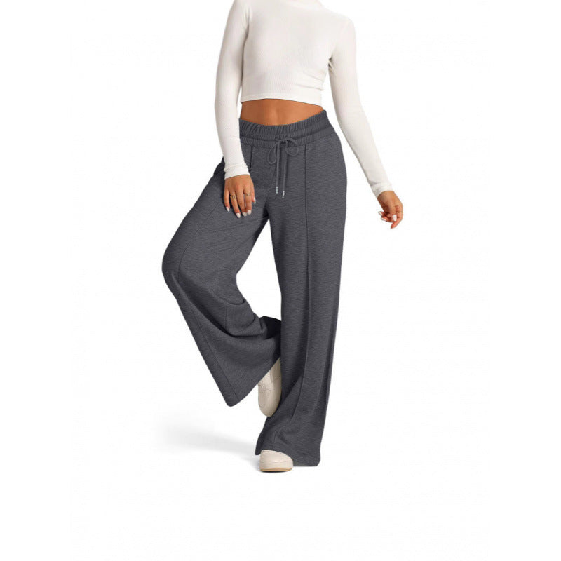 Women’s wide jogging pants with elastic waistband and side pockets Lune London