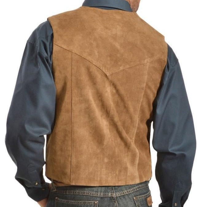 Suede vest for men with side pockets and snap closure Lune London