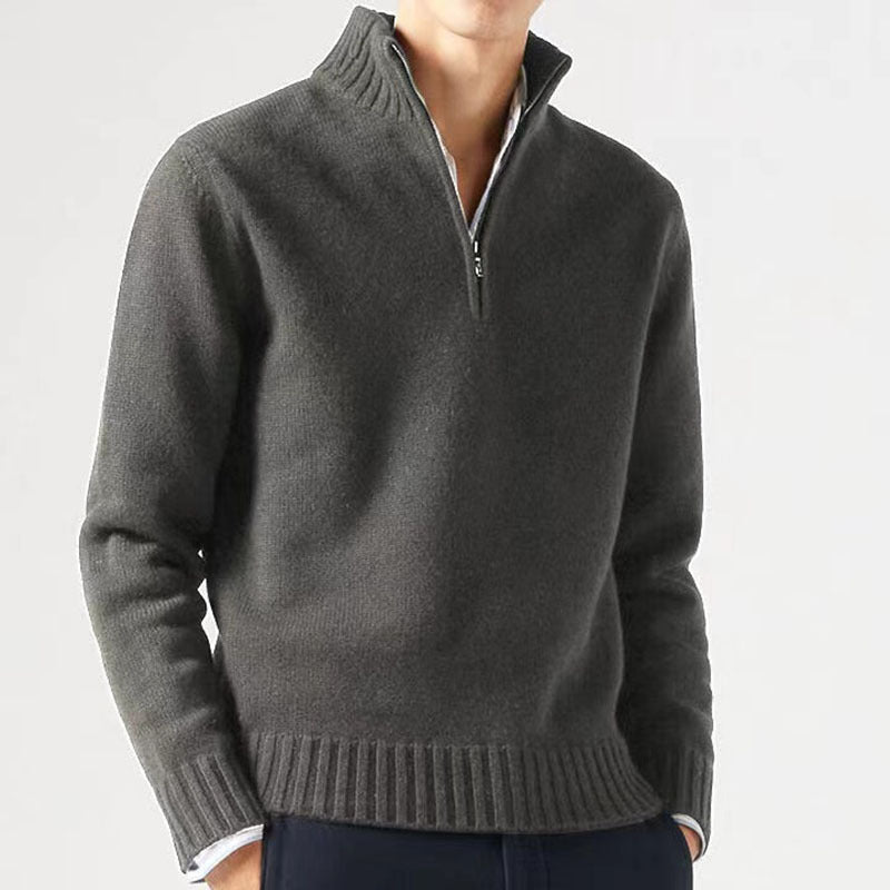 Men's sweater with high collar and modern zipper Lune London