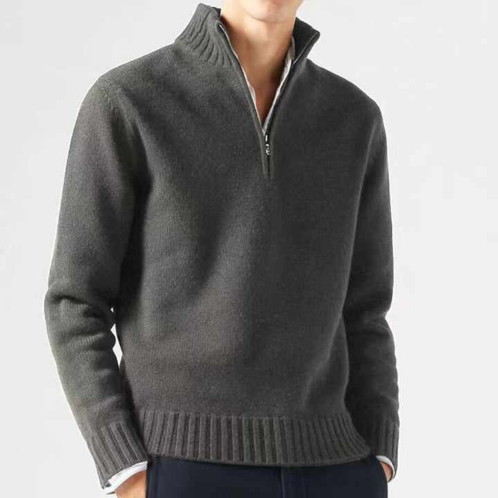 Men's sweater with high collar and modern zipper Lune London