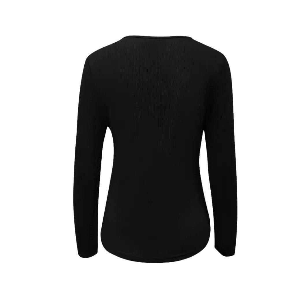 Ladies Zippered Top with Long Sleeves and Decorative Pockets Lune London