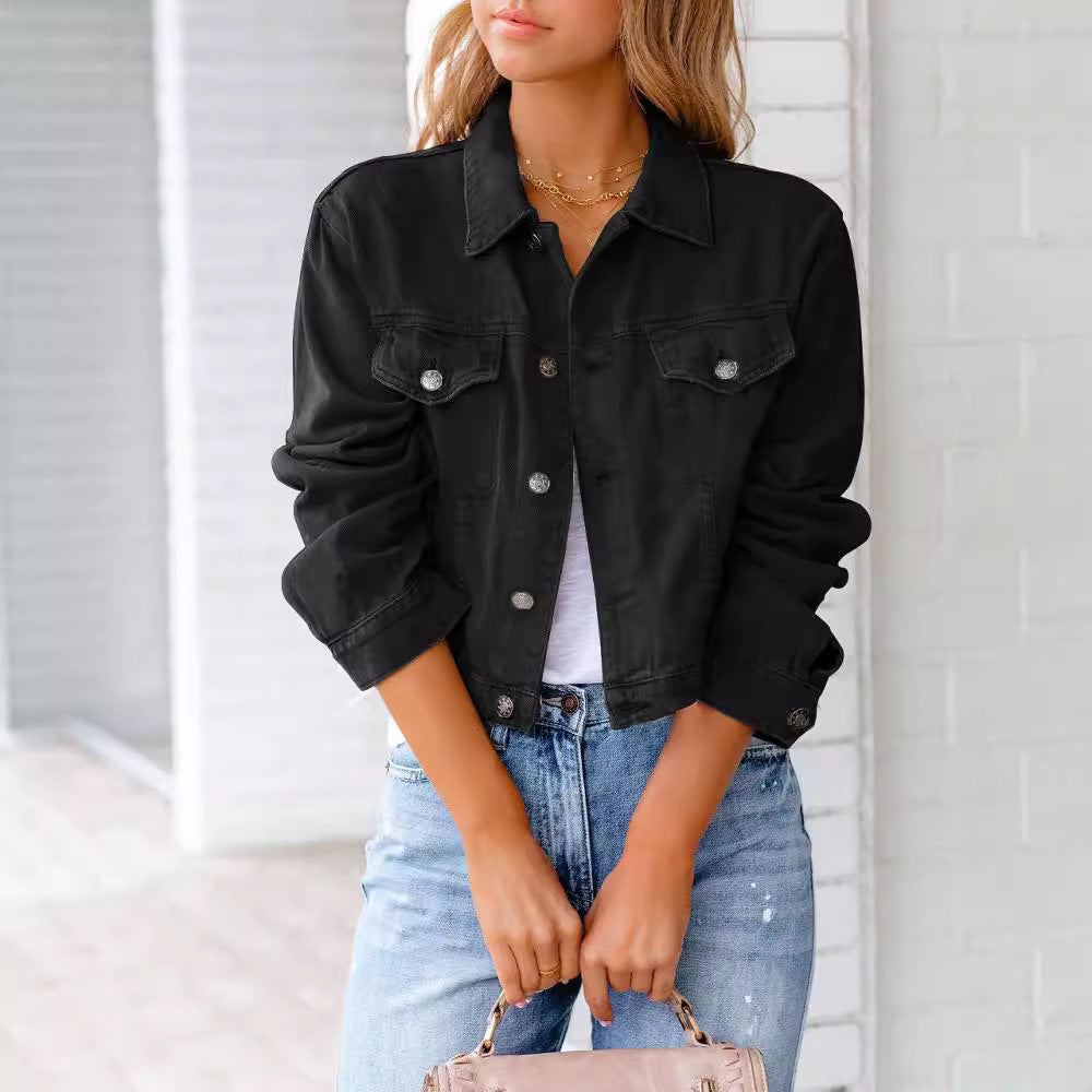 Veste en denim courte pour femmes avec coupe à la mode Chic & Stil