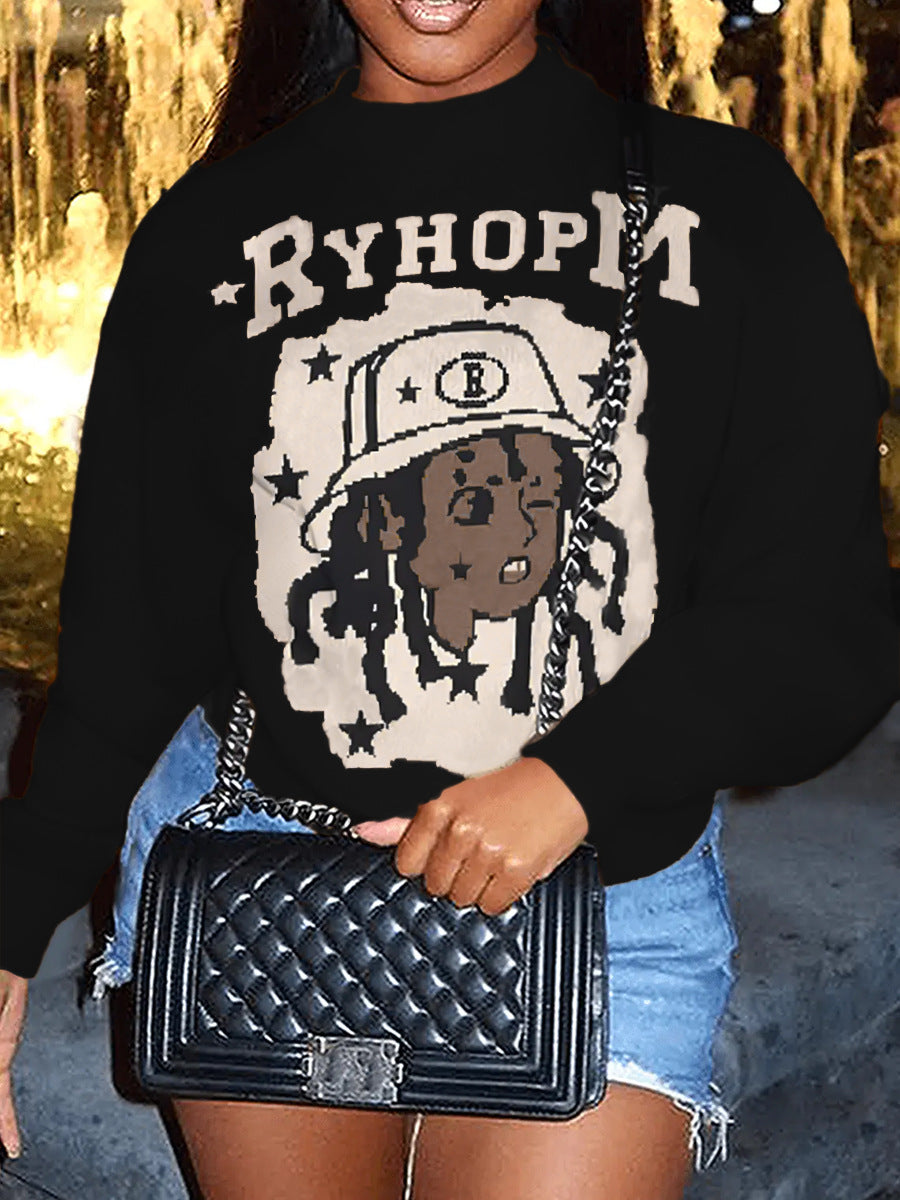 Ladies Oversized Sweater with artistic graphic print Lune London