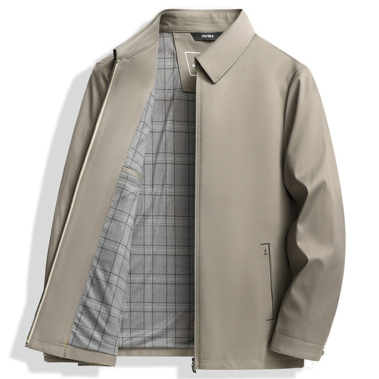 Technical transition jacket for men with protected zip Lune London