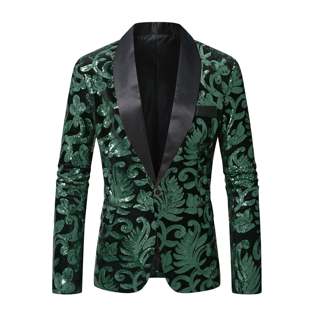 Sparkling sequined jacket for men with floral design Lune London