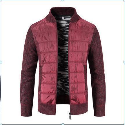 Trendy hybrid jacket for men with knitted sleeves and high collar Lune London