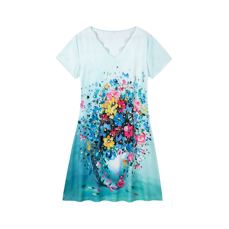 Lune London floral print short sleeve dress
