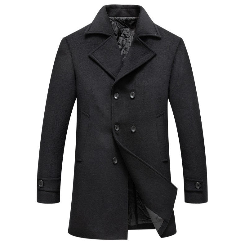 Elegant double-breasted coat for men, slim fit and padded lining Lune London