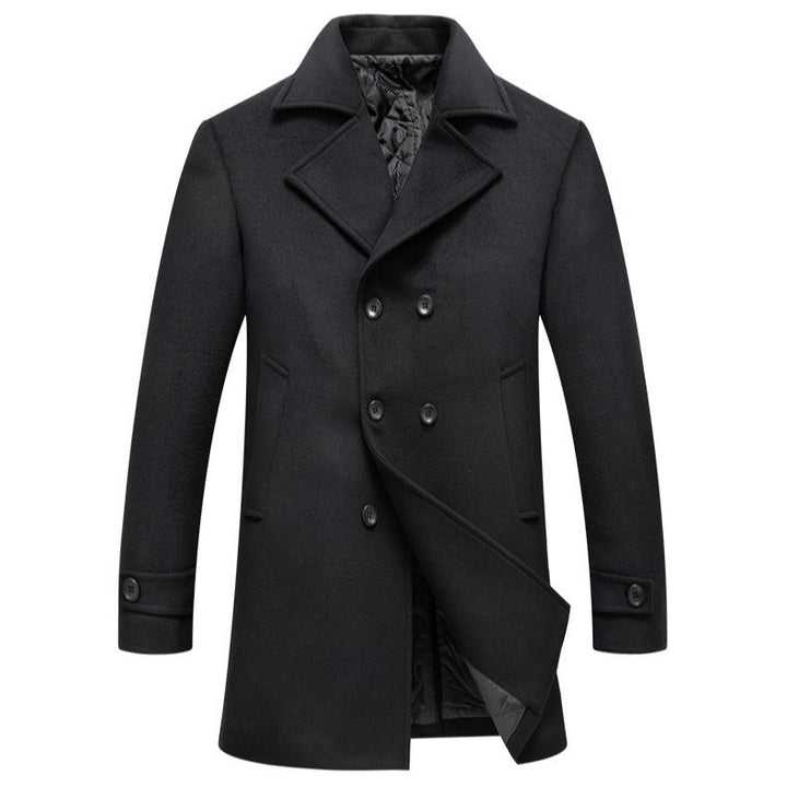 Elegant double-breasted coat for men, slim fit and padded lining Lune London