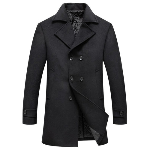 Elegant double-breasted coat for men, slim fit and padded lining Lune London