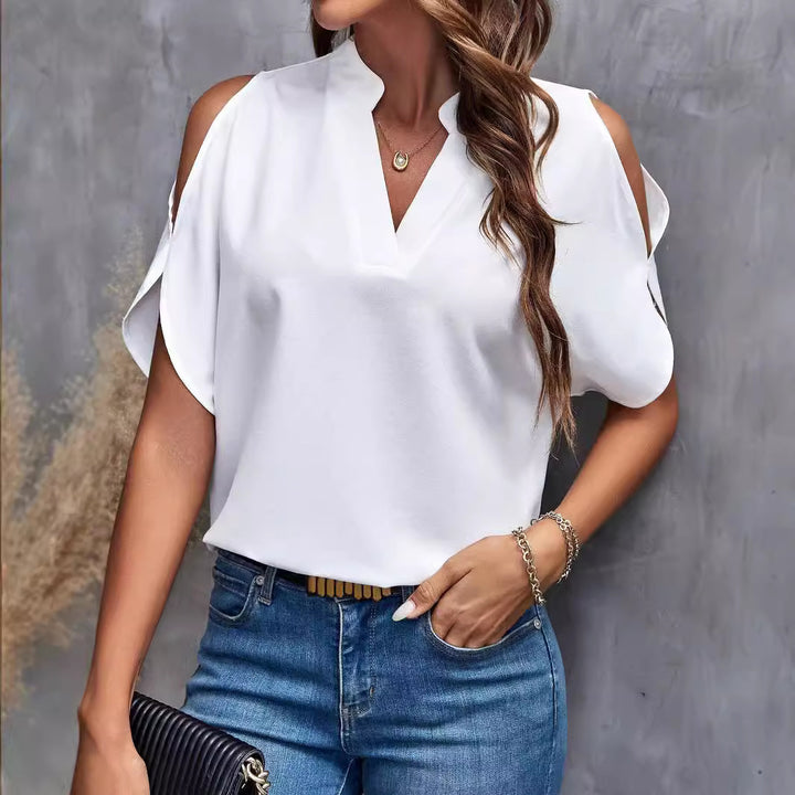 Women's blouse with cold shoulder and floral print Lune London