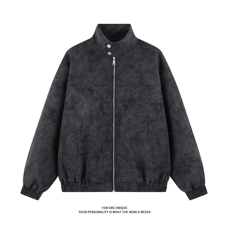 Oversized casual jacket for men with high collar and elastic waist Lune London