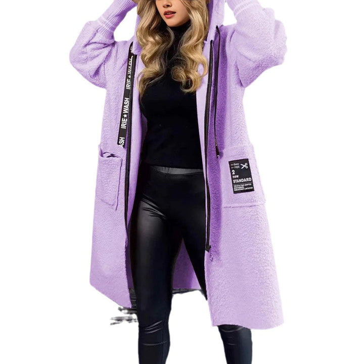 Long coat for women with pockets and hood Lune London
