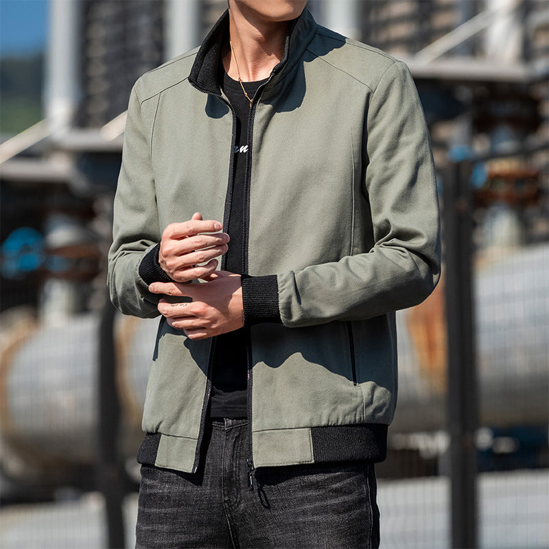 Casual transitional jacket for men with zipper and high collar Lune London
