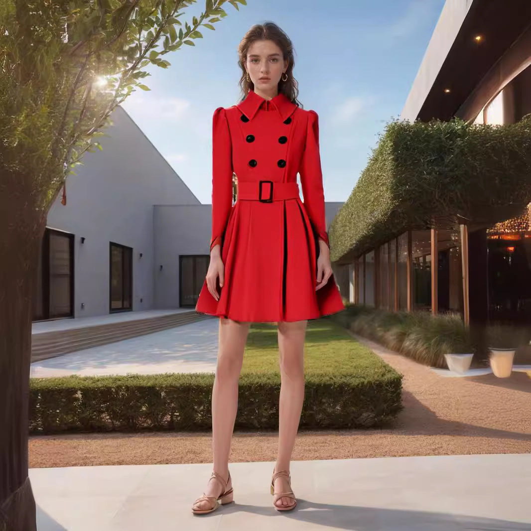 Elegant trench coat for women with flared cut and French collar Lune London