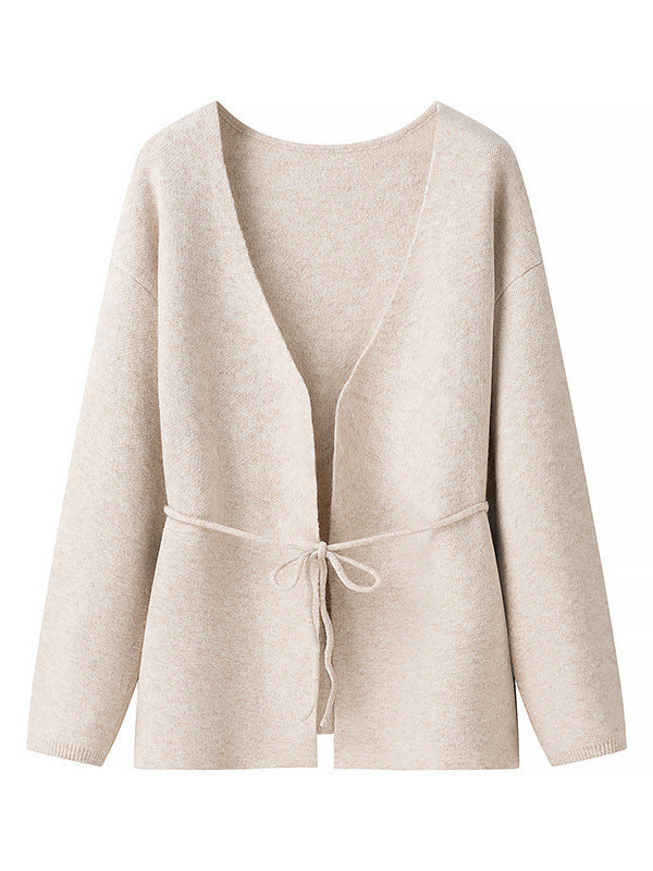 Comfortable cardigan jacket for women with a fitted waist and wide V-neck Lune London