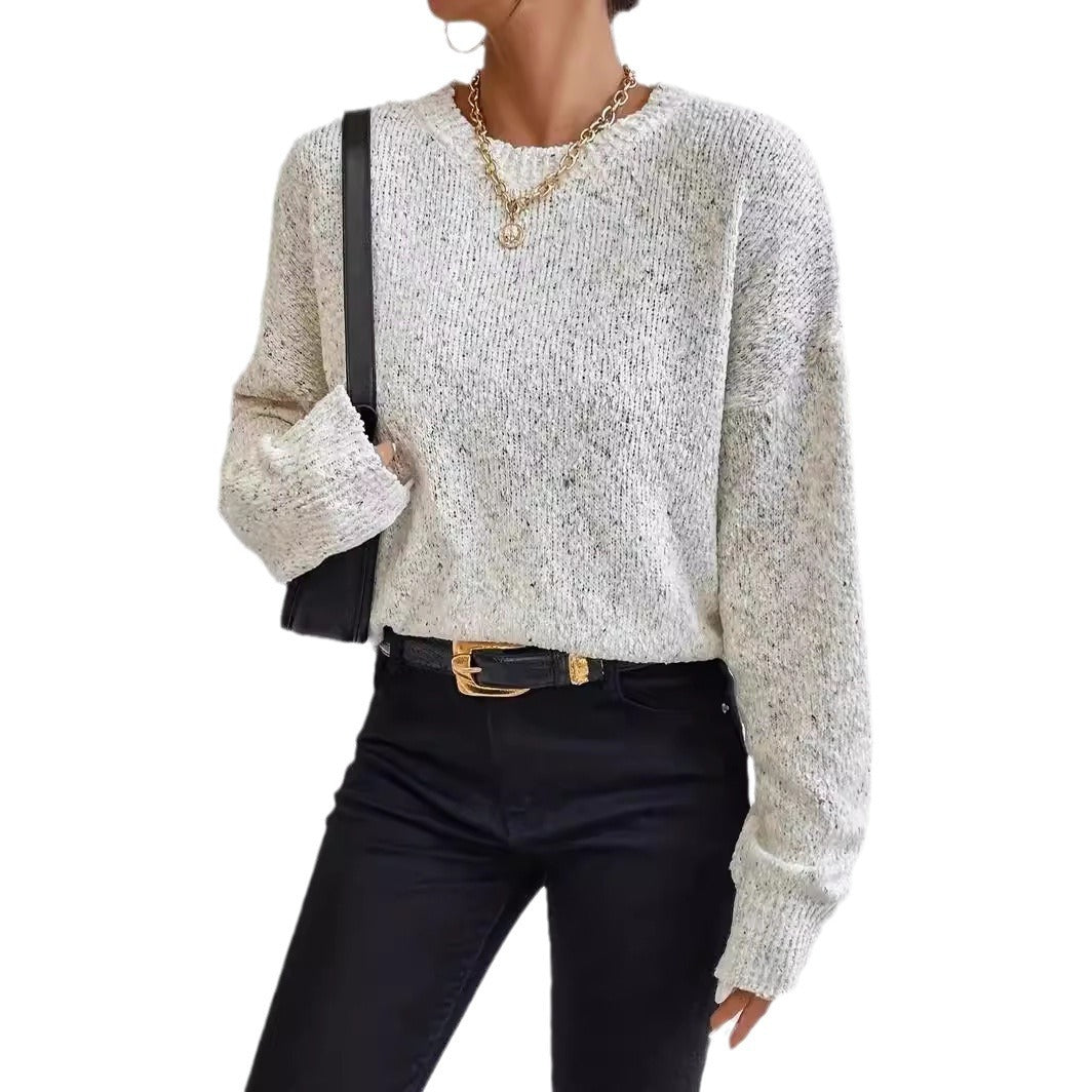 Casual knit sweater for women with raglan sleeves and structured fabric Lune London