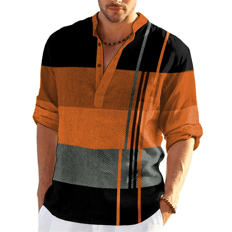 Lune London Casual Striped Popover Shirt for Men