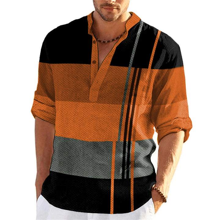 Lune London Casual Striped Popover Shirt for Men