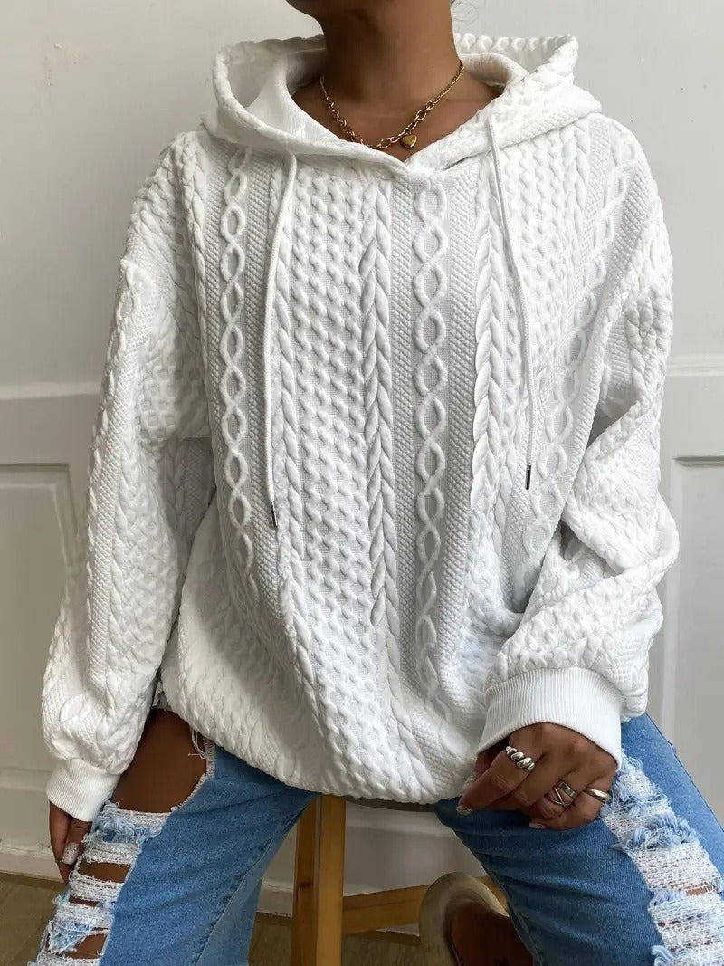 Ladies Oversized Hoodie with Patterns featuring Structured Details and a Hood Lune London