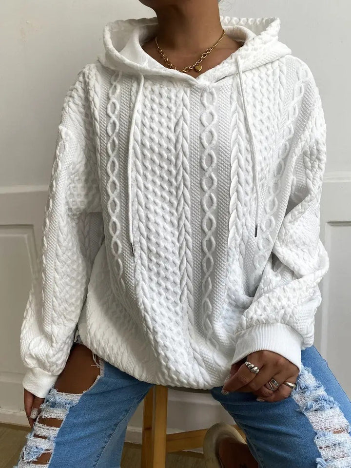 Ladies Oversized Hoodie with Patterns featuring Structured Details and a Hood Lune London