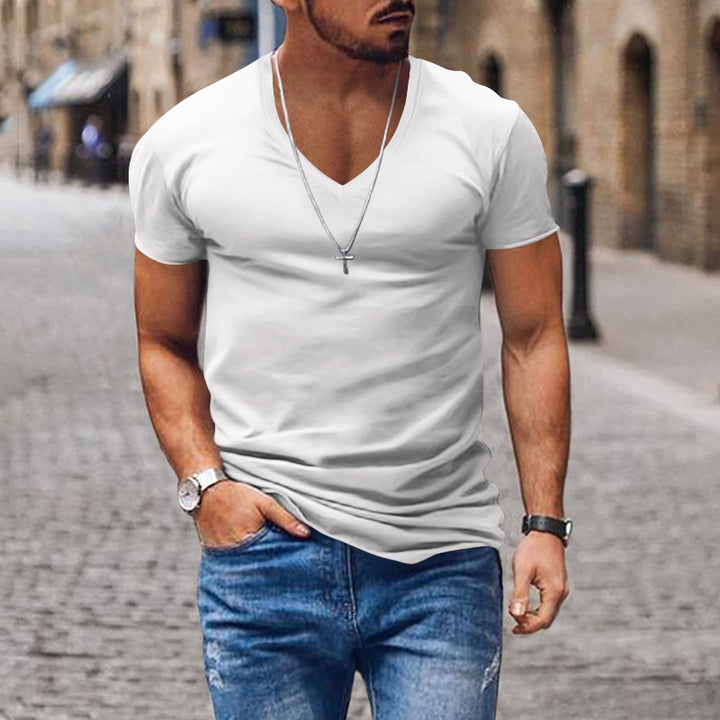 Men's casual V-neck t-shirt Chic und Style