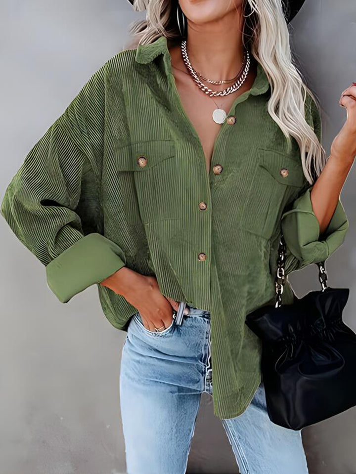Corduroy jacket for women with double chest pockets Lune London