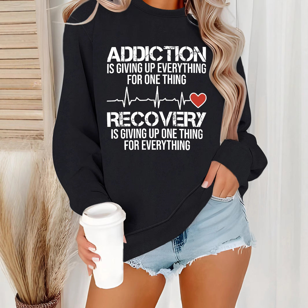 Sweatshirt pour femmes avec impression inspirante et coupe décontractée Chic & Stil