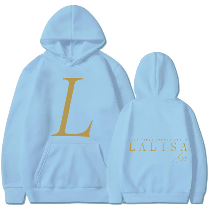 Women's hoodie with stylish initials print and generous kangaroo pocket Lune London