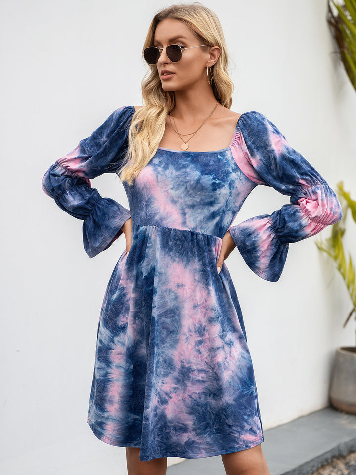 Casual dress for women with puff sleeves and a trendy color gradient Lune London