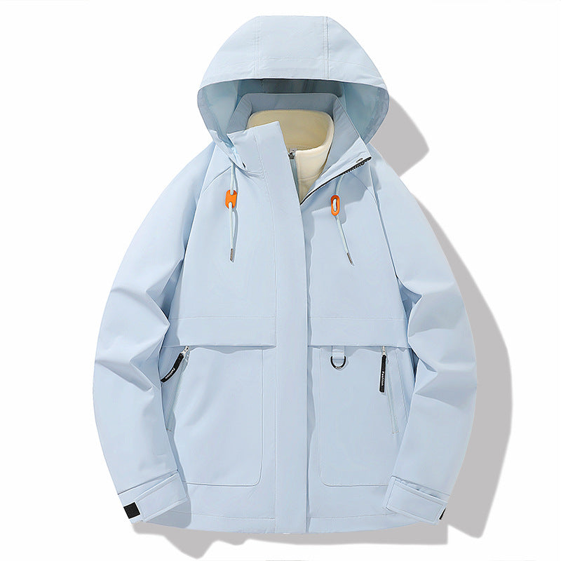 Functional jacket for men with adjustable hood and waterproof material Lune London
